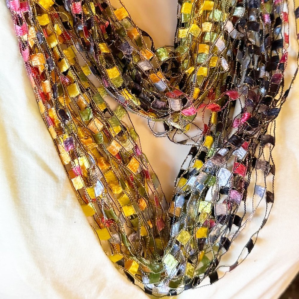 Unique Multicolor Stringy Strand Necklace
